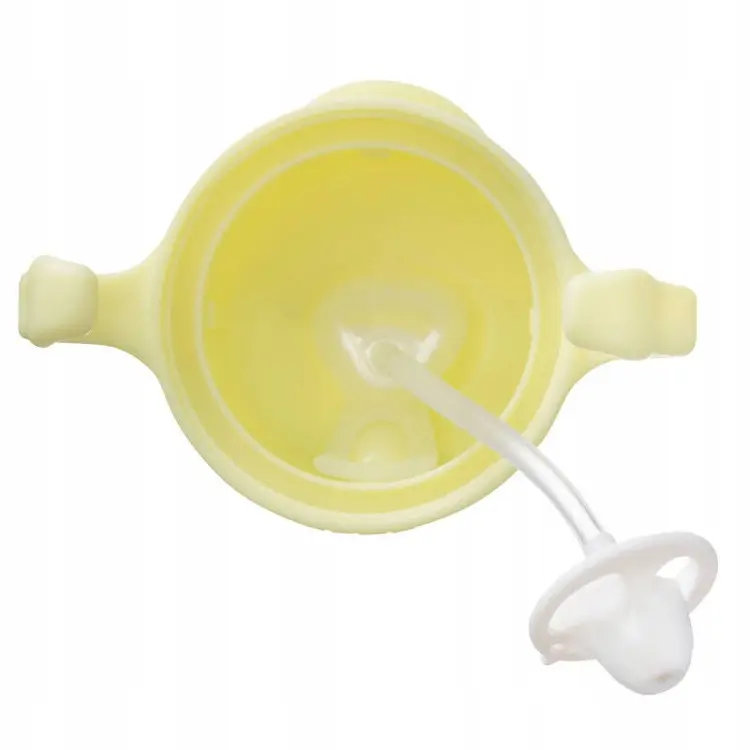 B.box Bidon ze słomką obciążoną dla dzieci Bananowy 240 ml 6m+ żółty - zdjęcie 4