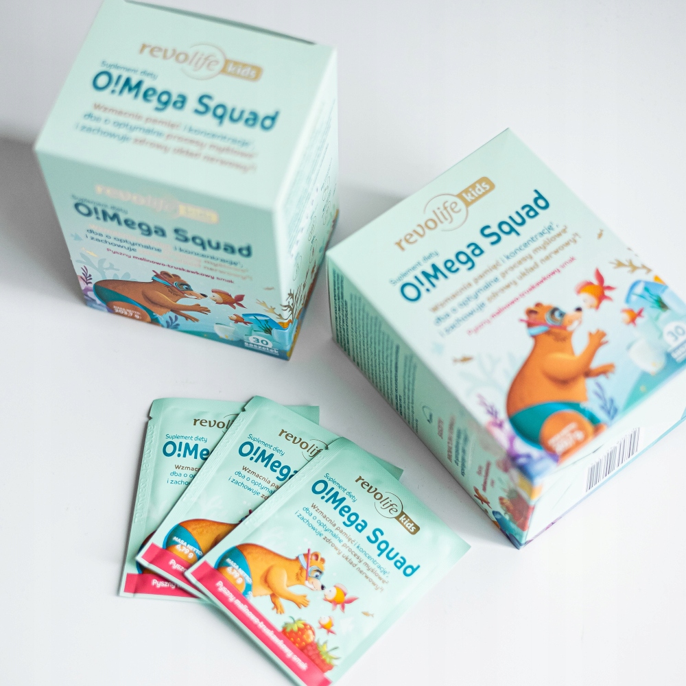 Revolife O!Mega Squad Omega 3 6 DHA EPA dla dzieci na odporność 30 saszetek - zdjęcie 2