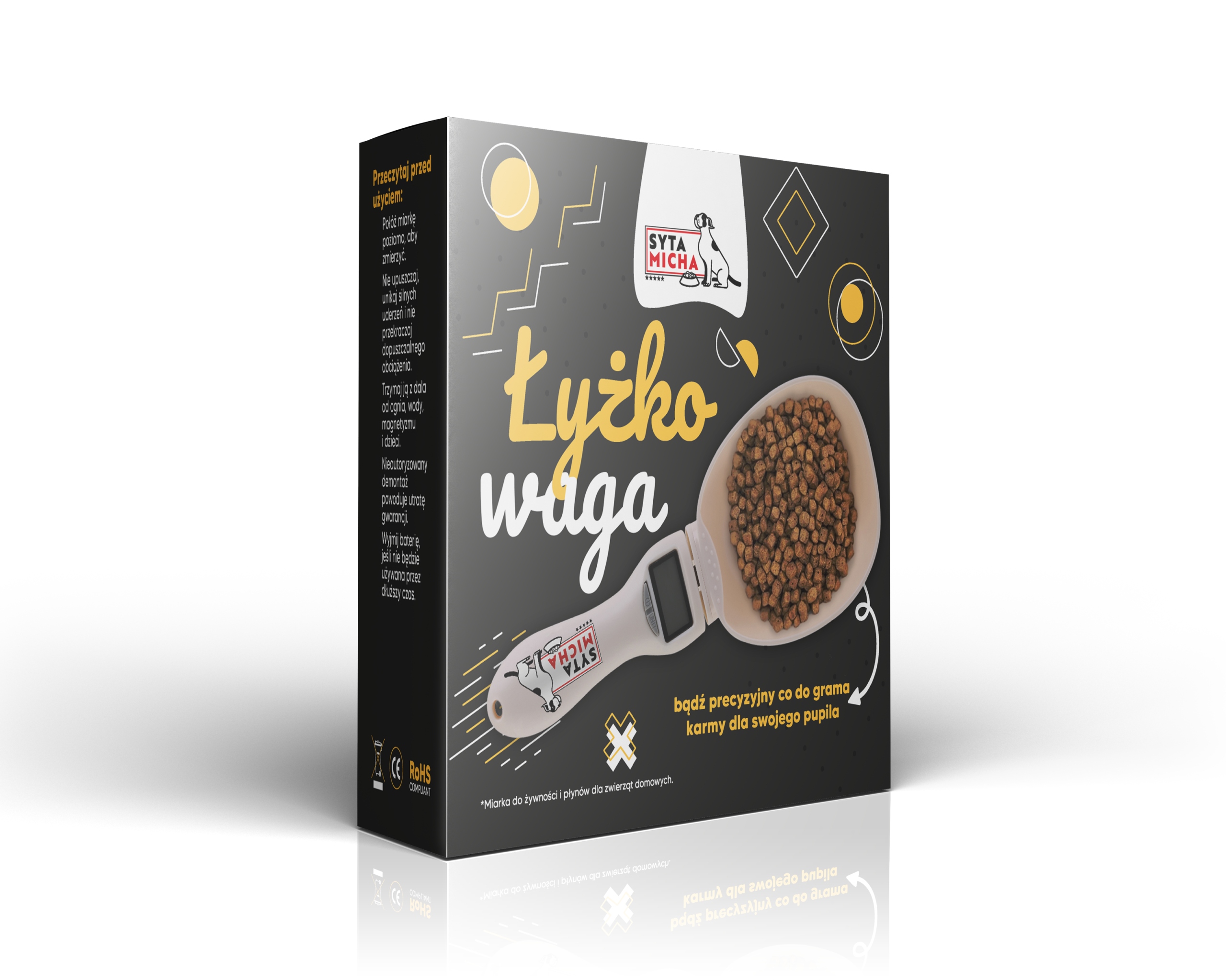 Syta Micha łyżkowaga miarka do Karmy z Wyświetlaczem łyżka z wagą - zdjęcie 2